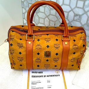 MCM Visetos Congnac Boston Bag Golf Collection Small/Almost Mini (Really Cute)
